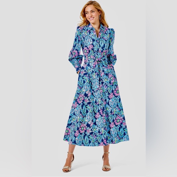 Lilly Pulitzer NWT Mira Stretch Shirtdress Pineapple Paradise $228 Size 00 - Picture 15 of 16